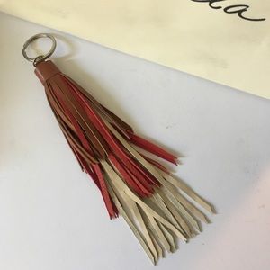 Cleobella Noor Leather Tassle Keychain Saffron NEW